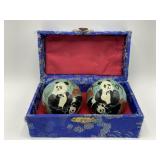 Baoding panda bear meditation stress chime balls
