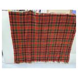 Plaid red and green throw blanket