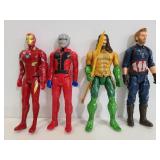 Four super hero 12in action figures