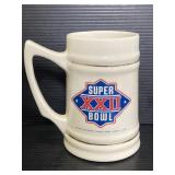 Super Bowl XXII ceramic beer stein