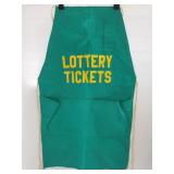 Vintage "lottery tickets" fabric apron