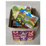 Melissa & Doug plus other wood puzzles lot