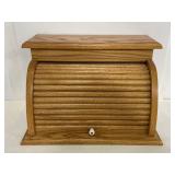Wooden roll-top bread box