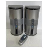 Wireless speaker tower set w/ remote