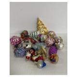 Lot of 19 vintage glass ornaments