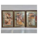 Three vintage budweiser framed pictures