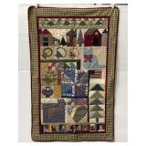 Hand sewn quilt tapestry wall hanging