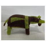 Hand sewn glass bead bull figure