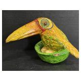 Handpainted vintage papier-mché- toucan
