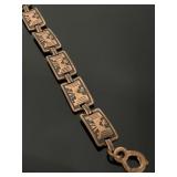 Copper tribal bird bracelet