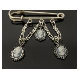 Sterling silver petite cameo charms / pendants