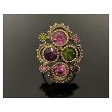 Sarah Coventry jeweled adjustable ring
