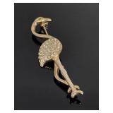 Vintage jeweled bird brooch