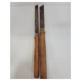 Two vintage chisels with wooden handles
