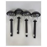 Set of four solar yard lights