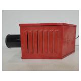 Red metal light fixture