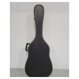 Black leather guitar carrying case