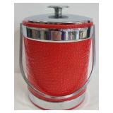 Vintage red snakeskin like ice bucket