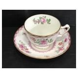Staffordshire fine bone china teacup & saucer