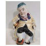 Vintage man in armchair small cookie jar