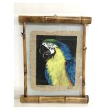 Vintage Costa Rica signed original parrot painting