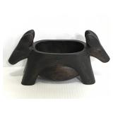 Handcarved double headed wood donkey planter