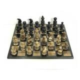 Natural agate stone carved chess game