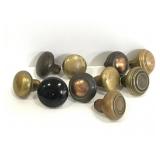 Lot of 10 vintage metal & ceramic door knobs