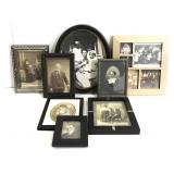 Eight framed antique family photographs