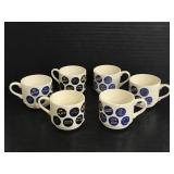 Vintage Go Blue! USA pottery mug set
