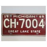 Vintage 1969 Great Lake State license plate