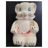 Signed vintage ceramic bear cookie jar