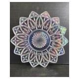 Pearlescent cut glass dish