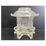 Glass hut candle holder