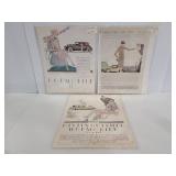 Trio of vintage Hupmobile magazine ads