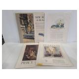 Five assorted magazine car ad pages