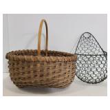 Metal and woven baskets