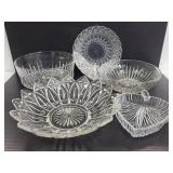 Assorted clear glass dishes