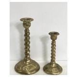 Vintage brass candlestick pair - made in England