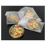 Four vintage Ford UAW Buy American pins - NOS