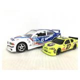 Two NASCAR cars Valvoline & Menards
