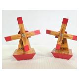 Two Holland Michigan wood wind mills