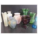 Eights assorted decorative vases