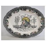 Vintage hand decorated turkey platter