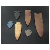 Carved arrowhead collection