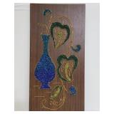 Vintage rock and string vase art