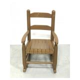 Kids size wooden rocking chair