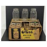 Set of 12 vintage 1 quart glass mason jars -