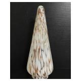 Handblown white & gold swirl art glass tree