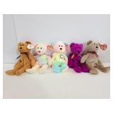 Five TY beanie baby bears